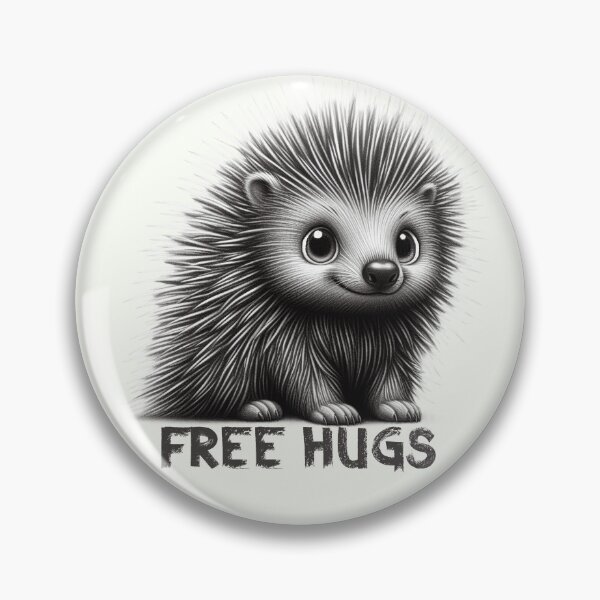 Item preview, Hedgehog Embrace - "Free Hugs" Illustration designed and sold by RuyaFab.