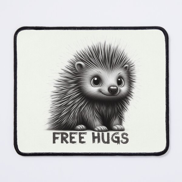 Item preview, Hedgehog Embrace - "Free Hugs" Illustration designed and sold by RuyaFab.