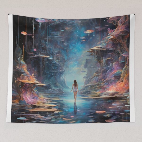 Item preview, A mesmerizingly vivid depiction of a futuristic holo-deck. designed and sold by Cherryblossom50.