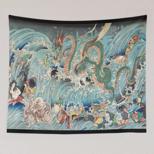 Item preview, Utagawa Kuniyoshi's Recovering the Stolen Jewel from the Palace of the Dragon King (1853) designed and sold by TheHappyK.