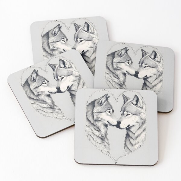 Item preview, Valentines wolfs, cute,kawaii, in love, great idea for gift designed and sold by AnettPr.