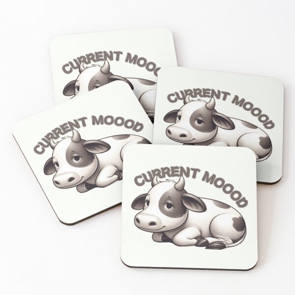 Item preview, Chilled-Out Bovine - "Current Mooood" Illustration designed and sold by RuyaFab.