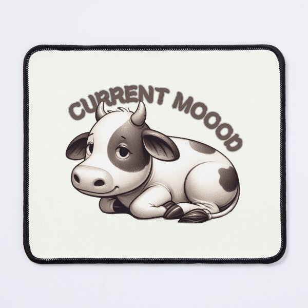 Item preview, Chilled-Out Bovine - "Current Mooood" Illustration designed and sold by RuyaFab.
