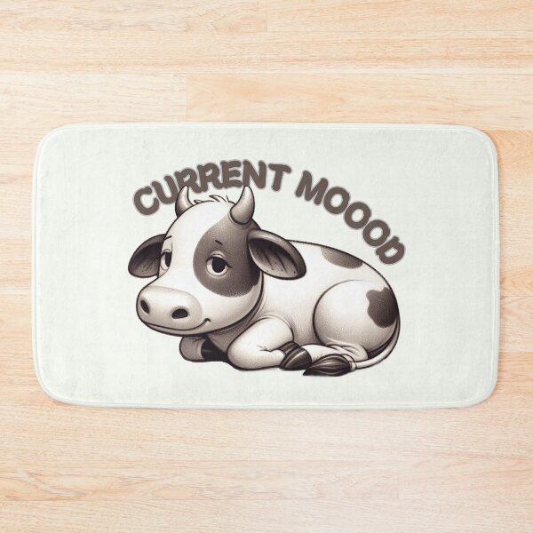 Item preview, Chilled-Out Bovine - "Current Mooood" Illustration designed and sold by RuyaFab.