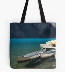 Canoes on Moraine Lake Tote Bag
