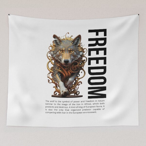 Item preview, The Wolf and Liberty-white designed and sold by PatronesKawai.