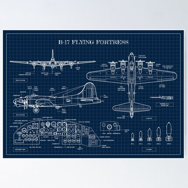 Item preview, B-17 Flying Fortress (Navy- Horizontal) designed and sold by BGALAXY.