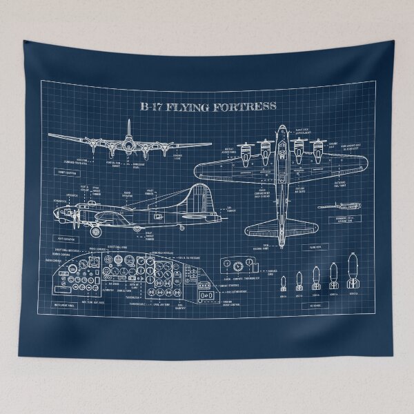 Item preview, B-17 Flying Fortress (Navy- Horizontal) designed and sold by BGALAXY.