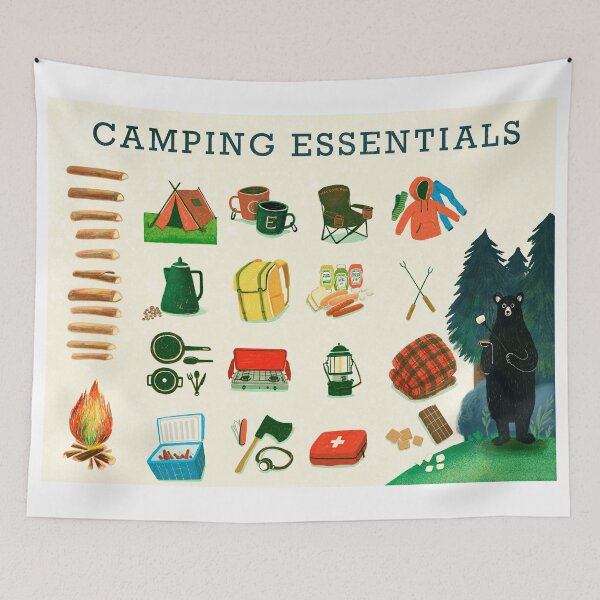 Item preview, Let's go camping - camping essentials designed and sold by Rollingpeach.
