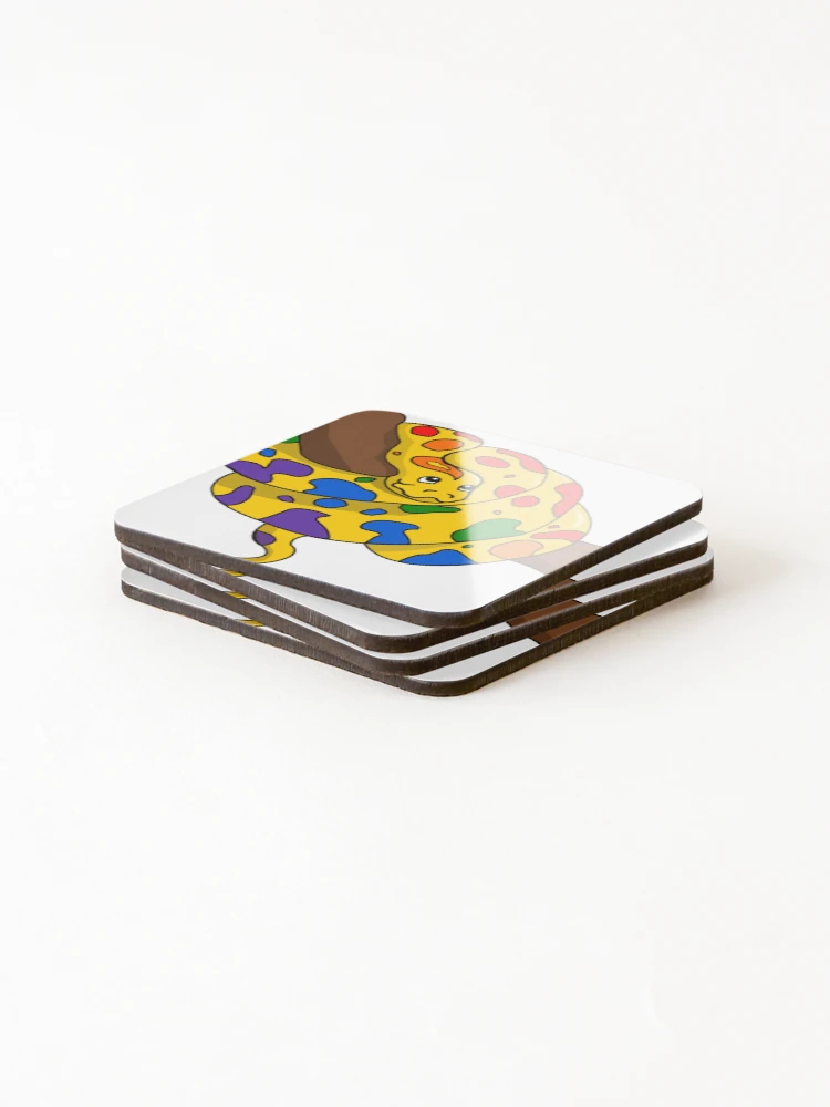 Thumbnail 4 of 5, Coasters (Set of 4), Pride Python designed and sold by HarveyHandcraftsandDesigns.