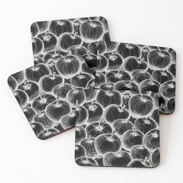 Item preview, Apple Pattern Monochrome Black and White Ink Pen Inverse designed and sold by ShaViArt.
