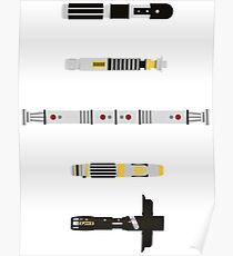 Lightsaber Flat Icons Poster