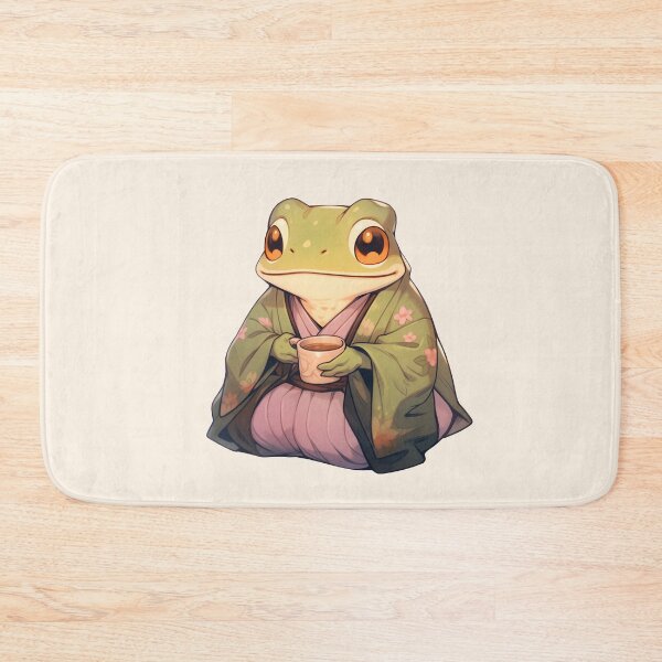 Item preview, Cute Kawaii Froggy Wise Man Frog Drinking Tea designed and sold by CozyKawaiiArt.