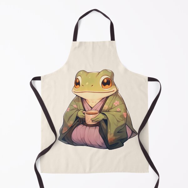 Item preview, Cute Kawaii Froggy Wise Man Frog Drinking Tea designed and sold by CozyKawaiiArt.