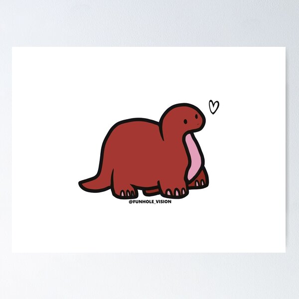 Item preview, Valentine's Day Cute Red Dino with Heart  designed and sold by FunholeVision.