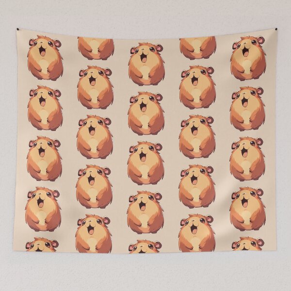 Item preview, Cute Kawaii Happy Hamster Laughing designed and sold by CozyKawaiiArt.