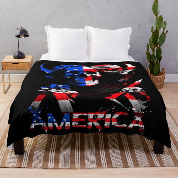 Item preview, USA Skull Flag (United States) designed and sold by OrganicLights.
