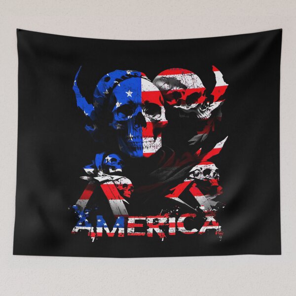 Item preview, USA Skull Flag (United States) designed and sold by OrganicLights.