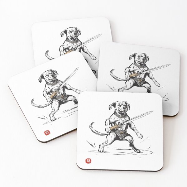 Item preview, Samurai Dog Design - Samurai Dog T Shirt - Samurai Dog Sticker - designed and sold by PowerKanjiFit.