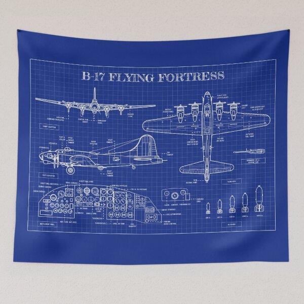 Item preview, B-17 Flying Fortress (Blueprint - Horizontal) designed and sold by BGALAXY.