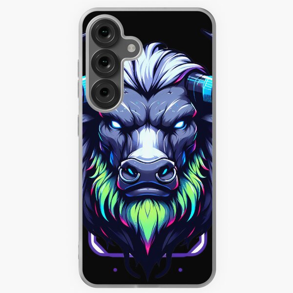 Item preview, Cyberpunk Neon Furry Anthro Bull or Minotaur designed and sold by BlueBullBazaar.