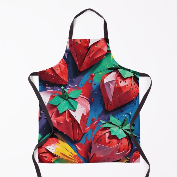 Item preview, Origami Strawberries Pattern Red Blue Watercolor designed and sold by ShaViArt.