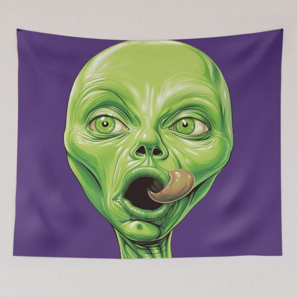 Item preview, Green Alien face designed and sold by Closet Goblin.