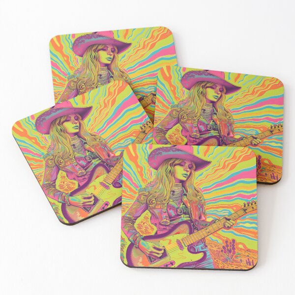 Item preview, Psychedelic country girl guitar player designed and sold by dcrc.
