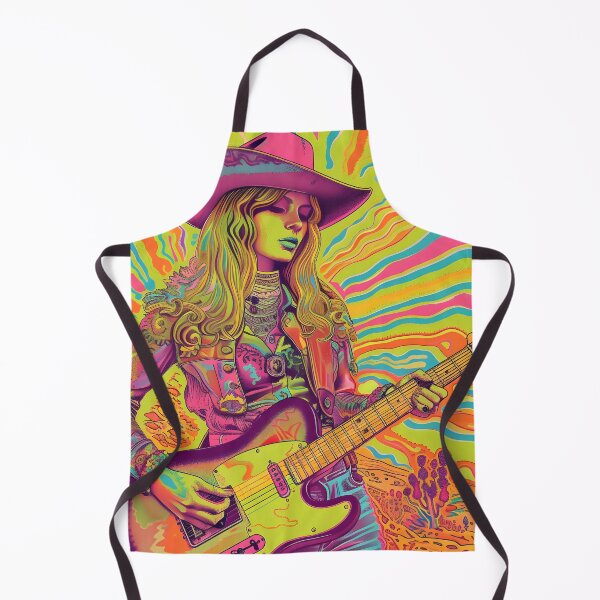 Item preview, Psychedelic country girl guitar player designed and sold by dcrc.