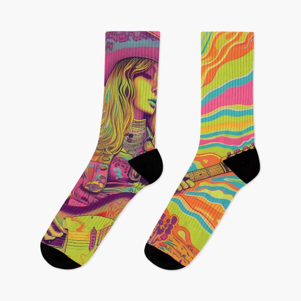 Item preview, Psychedelic country girl guitar player designed and sold by dcrc.