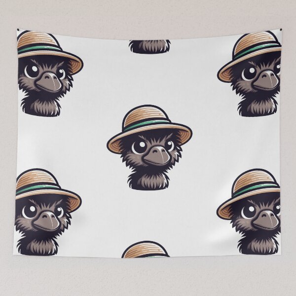 Item preview, Cool Emu in Hat designed and sold by ArtfulWeave.