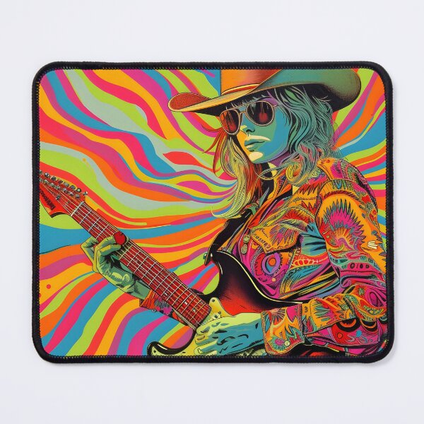 Item preview, psychedelic country girl guitar player designed and sold by dcrc.