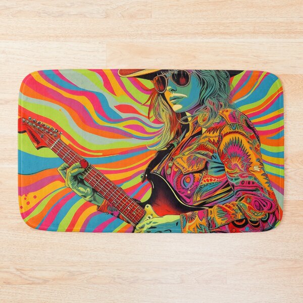 Item preview, psychedelic country girl guitar player designed and sold by dcrc.