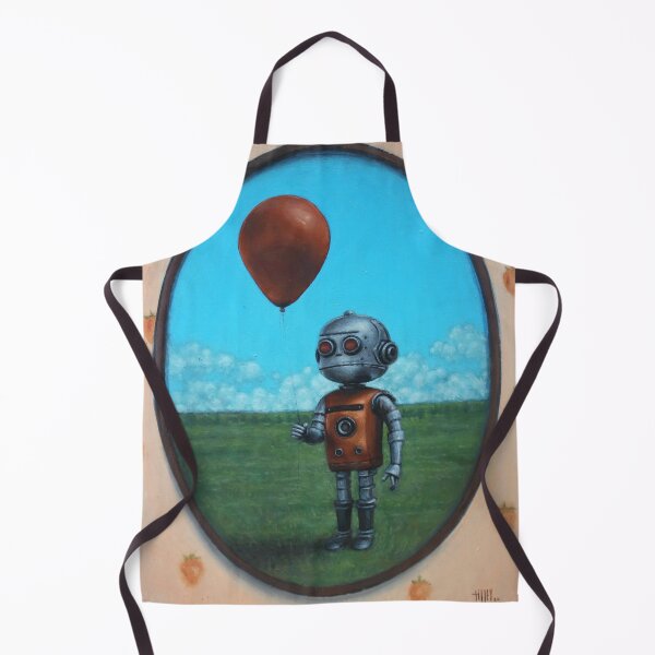 Item preview, Soon We'll All Have Friends | Robot Boy with Red Balloon | Apocalypse future adorable | Cute and weird cyborg kid designed and sold by Tyler Tilley.