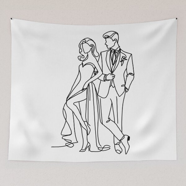 Item preview, Couple Going Out Line Art designed and sold by irissletters.