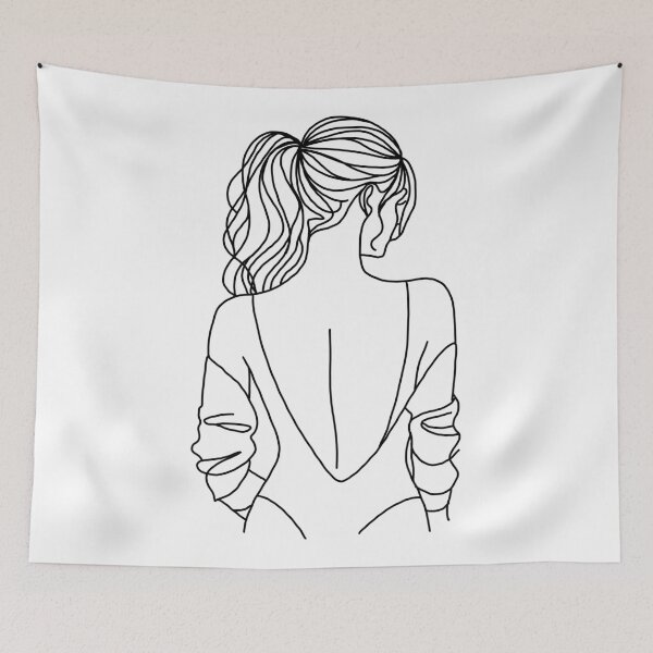 Item preview, Girl from Behind Line Art designed and sold by irissletters.