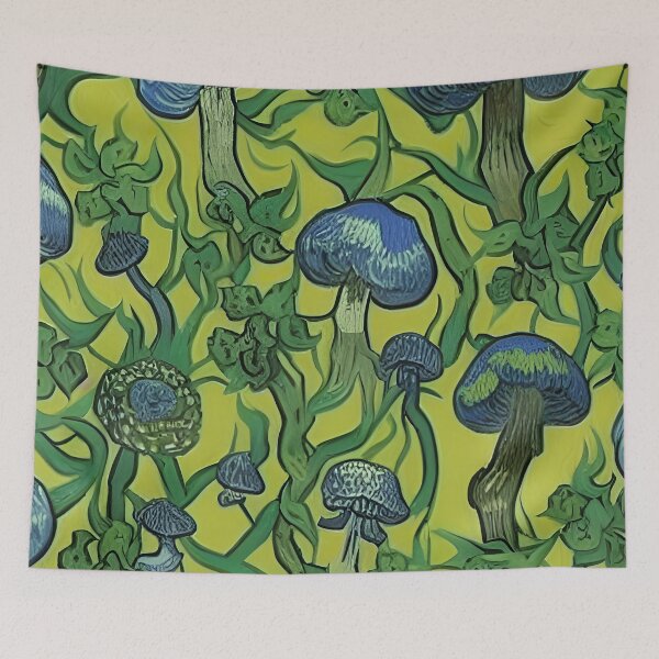 Item preview, abstract mushroom blues designed and sold by FrictionMaxxing.