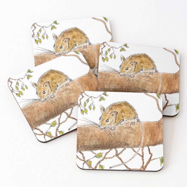 Item preview, Curious Little Brown Mouse on Tree Branch designed and sold by paleheather.