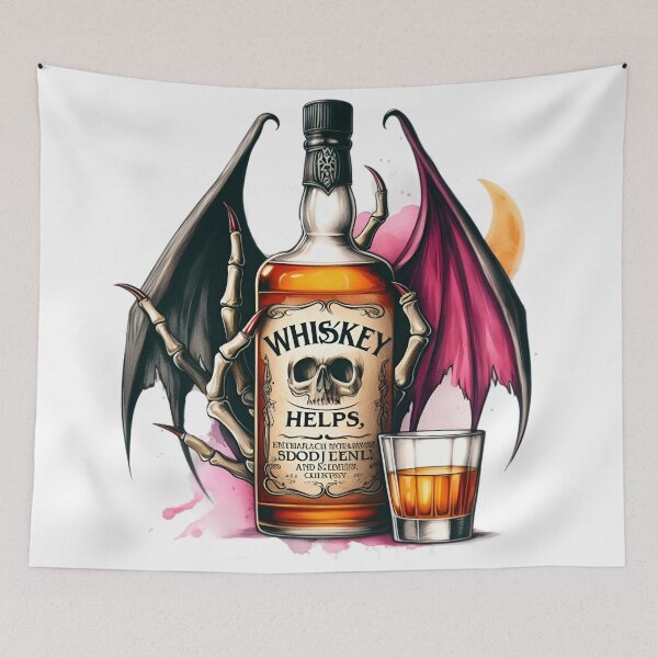 Item preview, Whiskey Helps Gothic Quote designed and sold by ArtadoraDesignz.
