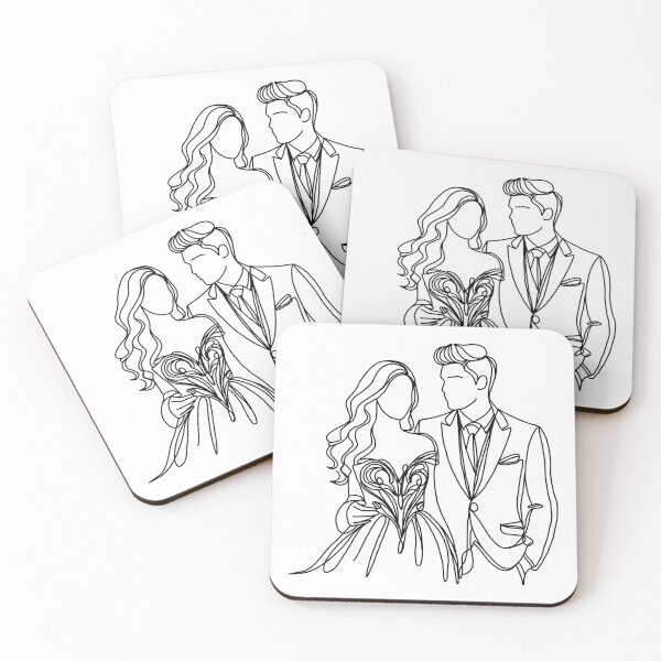 Item preview, Couple Dressed Up Line Art designed and sold by irissletters.