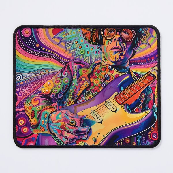 Item preview, psychedelic trippy guitar player designed and sold by dcrc.