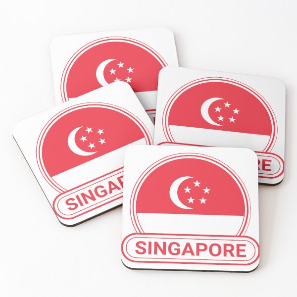 Artikelvorschau, Singapur-Landesabzeichen - Singapur-Flagge entworfen und verkauft von chrisrivait.