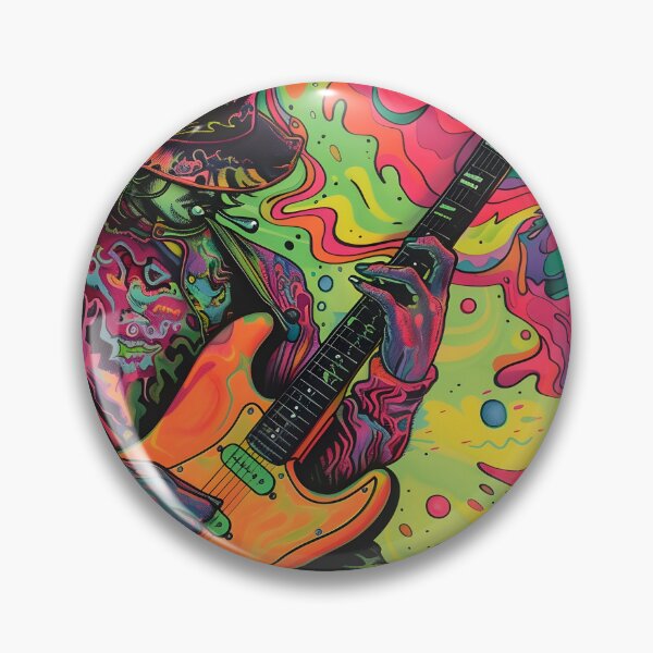 Item preview, psychedelic trippy guitar player designed and sold by dcrc.