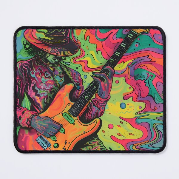 Item preview, psychedelic trippy guitar player designed and sold by dcrc.