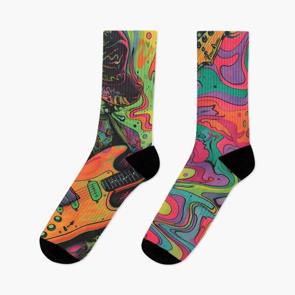 Item preview, psychedelic trippy guitar player designed and sold by dcrc.