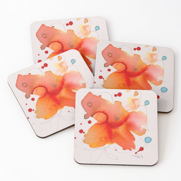 Item preview, Freeform Flower: Orange & Cerulean designed and sold by Melissa Gerhold.