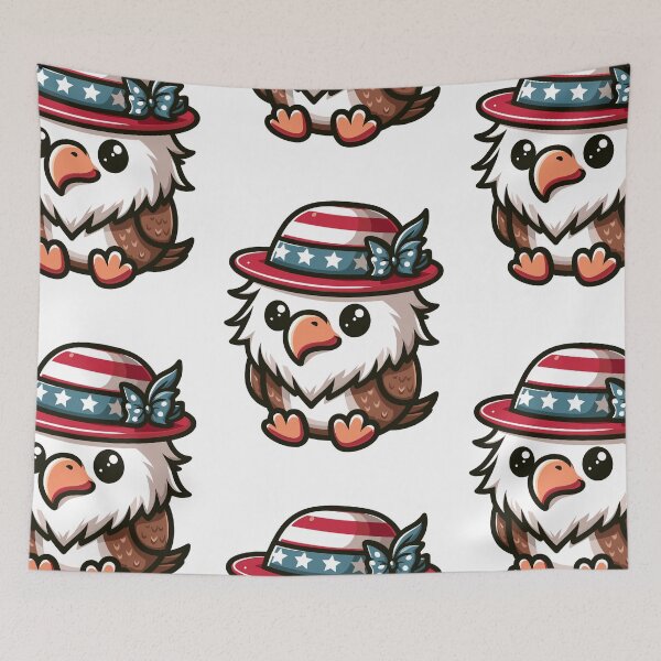 Item preview, Eagle with Hat designed and sold by ArtfulWeave.
