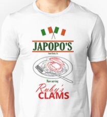 Santa Clarita Diet - Japopo's Clams (pale bg) Slim Fit T-Shirt