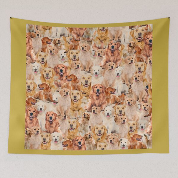 Item preview, Pattern with beautiful Golden Retriever dogs designed and sold by LeoVik.
