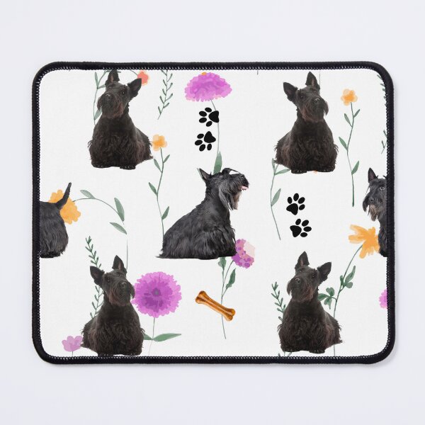 Item preview, Adorable Scottish Terrier dogs with bright flowers designed and sold by LeoVik.